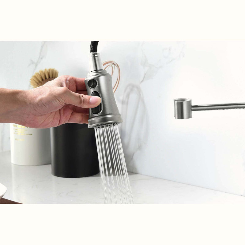 HOOSENG Pull Down Touch Kitchen Faucet, Brushed Nickel