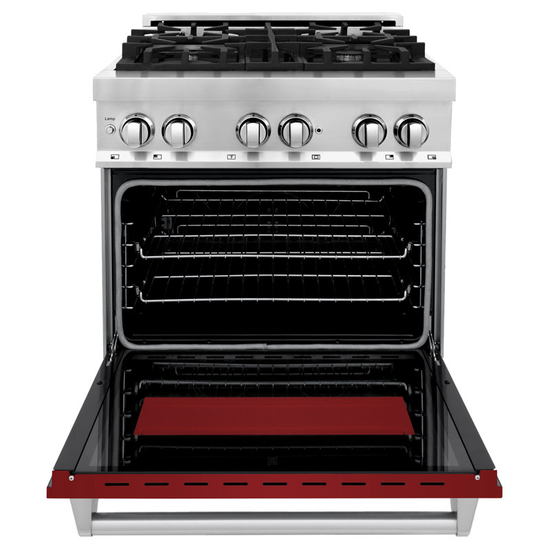 ZLINE 30" Legacy Dual Fuel Range, Red Gloss Stainless Steel