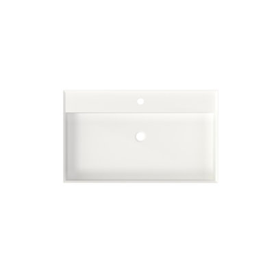 Bathroom Vanity Basin Sink Of Stone Resin Solid Surface - Matte White, 19.17 In Width, 31.59 Depth, 4.62 Height, 33.8 Lb, Fits All Decor, Discoloration, Multiple Installation Options, Simple And