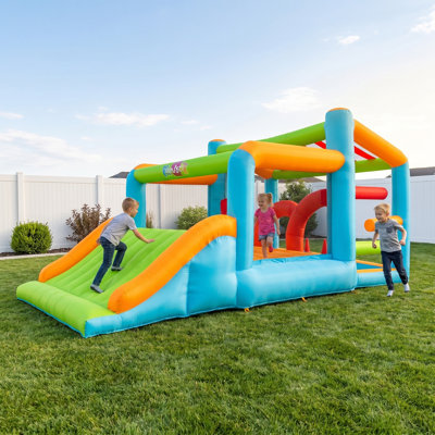 Adam 16Ft X 11.5Ft Inflatable Bounce Castle Water Slide Outdoor 9-In-1 Multi-Functional W/750W Blower, Ball Pool, Darts, Ring Toss, Punching Bag, Obstacle Course In/Outdoor