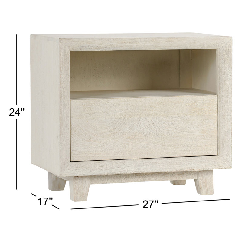Reece 1 - Drawer Solid Wood Nightstand