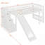 Lit mezzanine avec deux tiroirs et glissière
