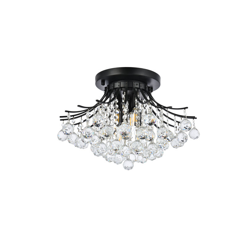 Plafonnier encastré 3 lumières Stoller, Noir, 6 lumières, H 14 po x l 19 po x P 19 po