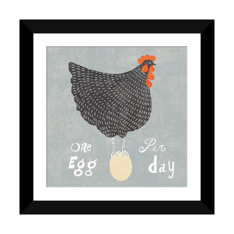 «Fresh Eggs I» par Sue Schlabach, impression sur toile tendue, H 24 po x l 24 po x P 1 po, Papier d'art encadré noir, Blanc