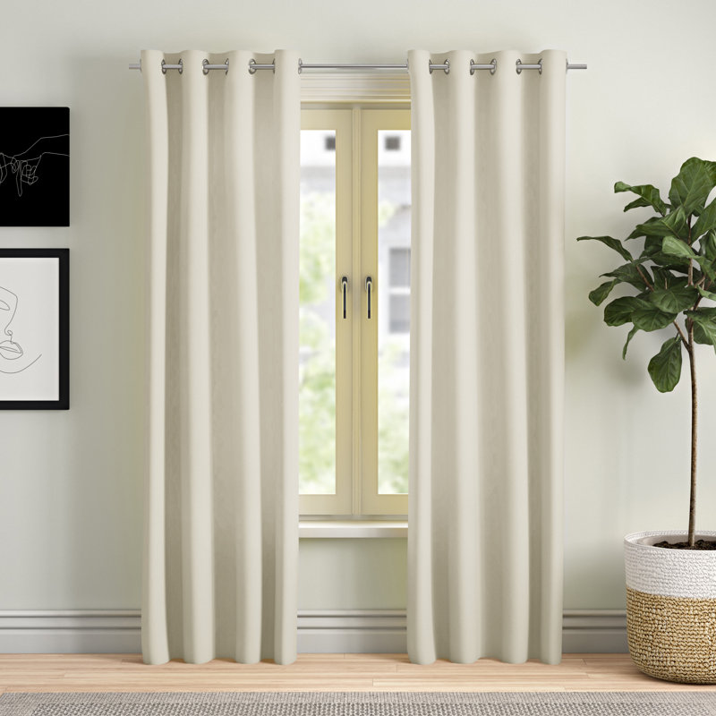Zoee Eyelet Blackout Curtain, Beige, 145cm Width x 180cm Drop