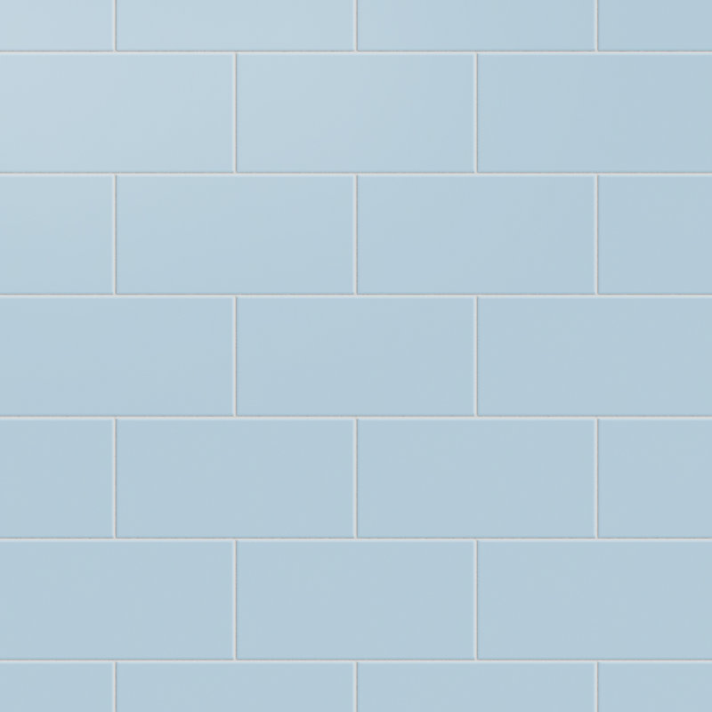 Projectos 3.88" x 7.75" Ceramic Subway Tile, Sky Blue