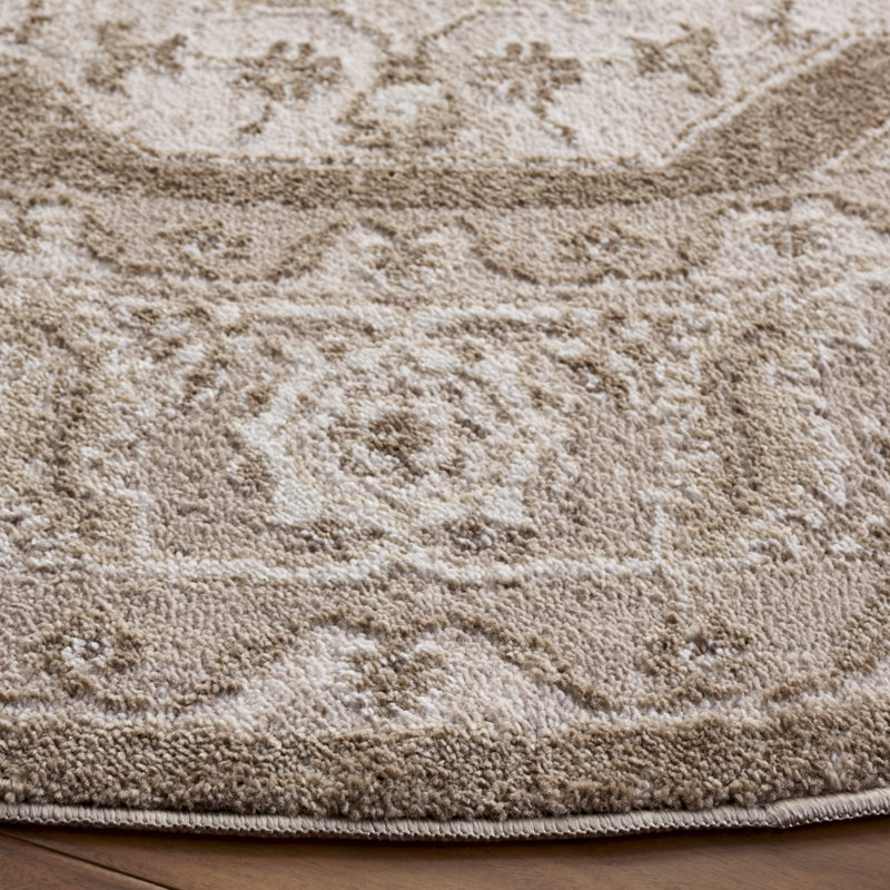 Polyester tissé à la machine Lunara; Jute / sisal Tapis oriental en polypropylène, Rond 6 pi 7 po x 6 pi 7 po