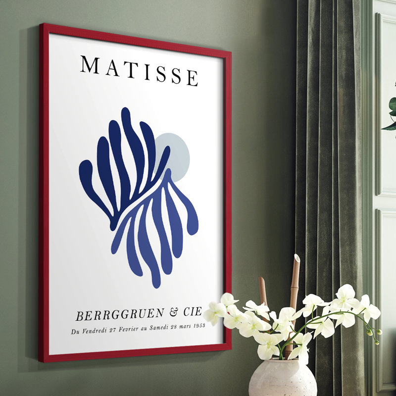 Matisse CCXCVI, reproduction encadrée - bois massif, H 10 po x l 8 po, Rouge