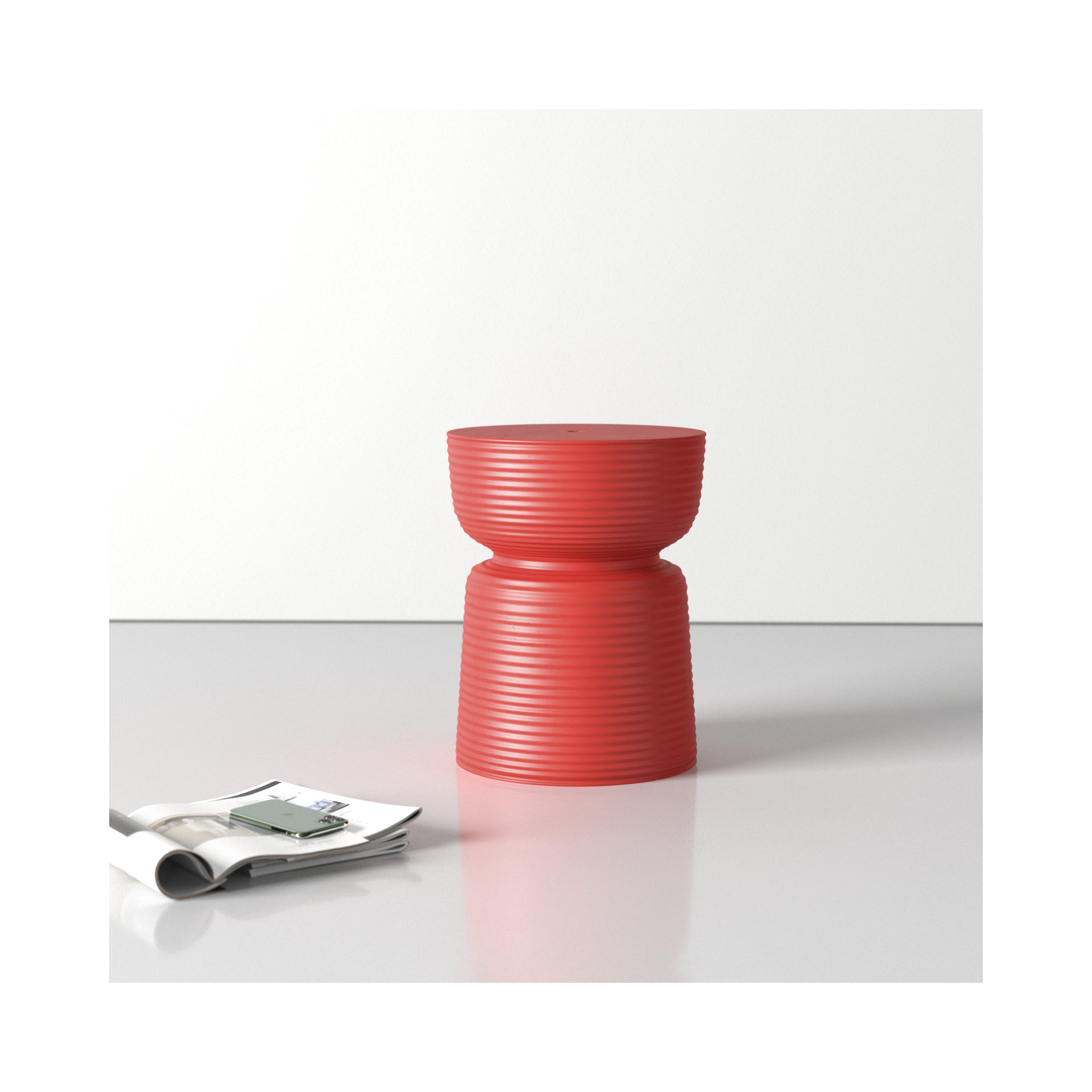 Biali Ceramic Accent Stool, Red