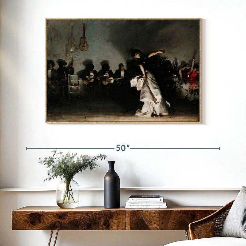 El Jaleo, Cadre flottant en bois naturel, 40 po x 27 po