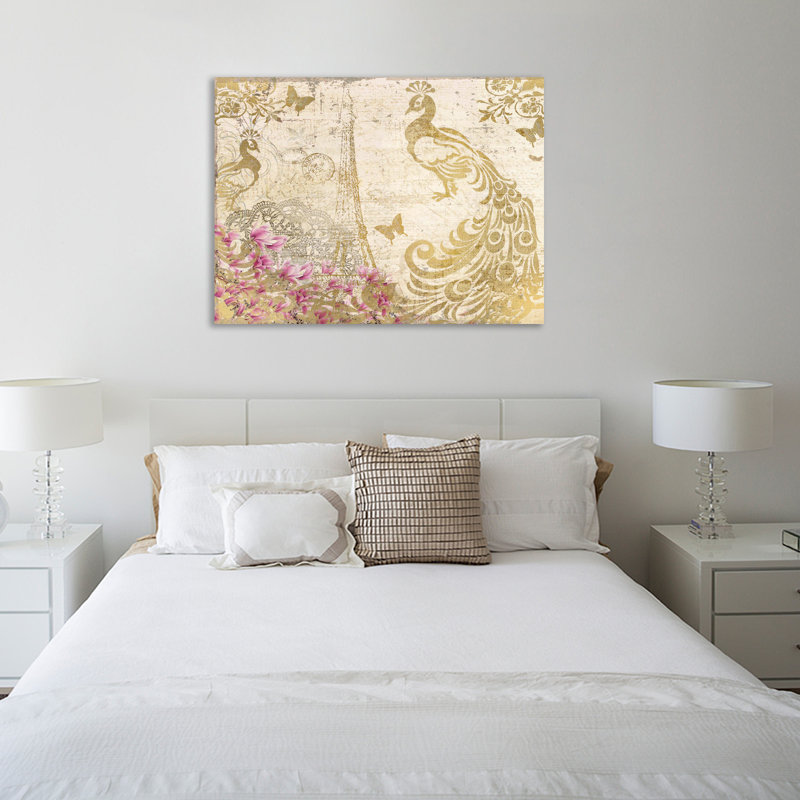 «Peacock in Gold» par Kimberly Allen, impression sur toile tendue, H 30 po x l 40 po x P 1,5 po