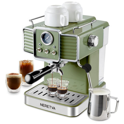 15 Bar Espresso Machine With Milk Frother Steam,  Latte & Cappuccino Maker