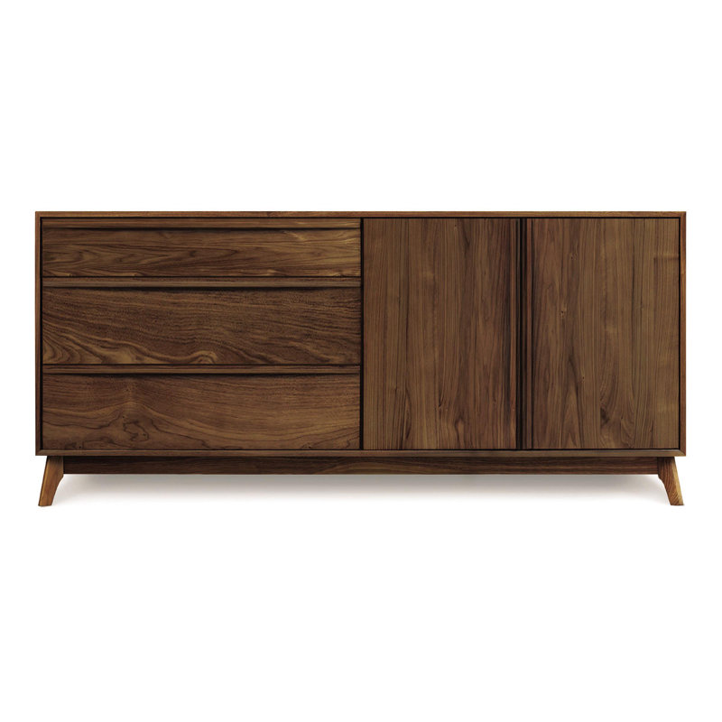 Catalina 66.13'' W Solid Wood Sideboard, Natural Walnut