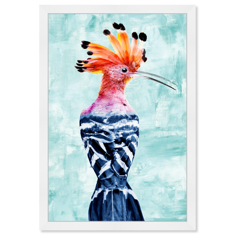 «Hoopoe Colorful Bird» par Oliver Gal - impression encadrée, H 56 po x l 38 po, Cadre blanc