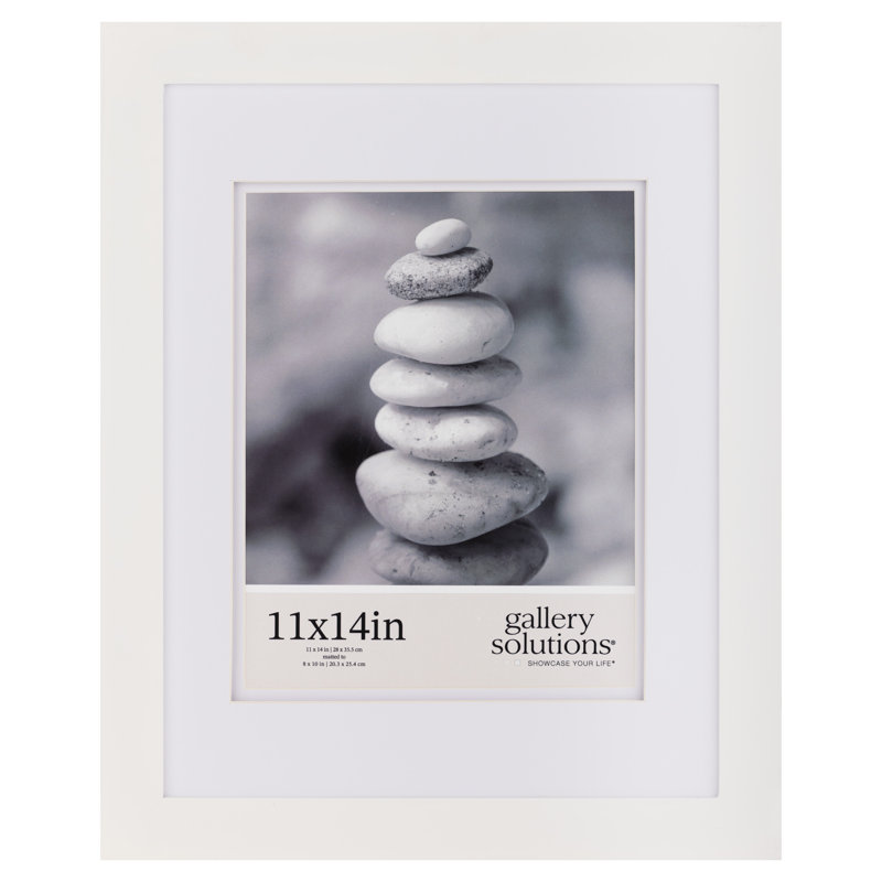 Classic White Wood 11x14 Floating Tabletop and Wall Frame