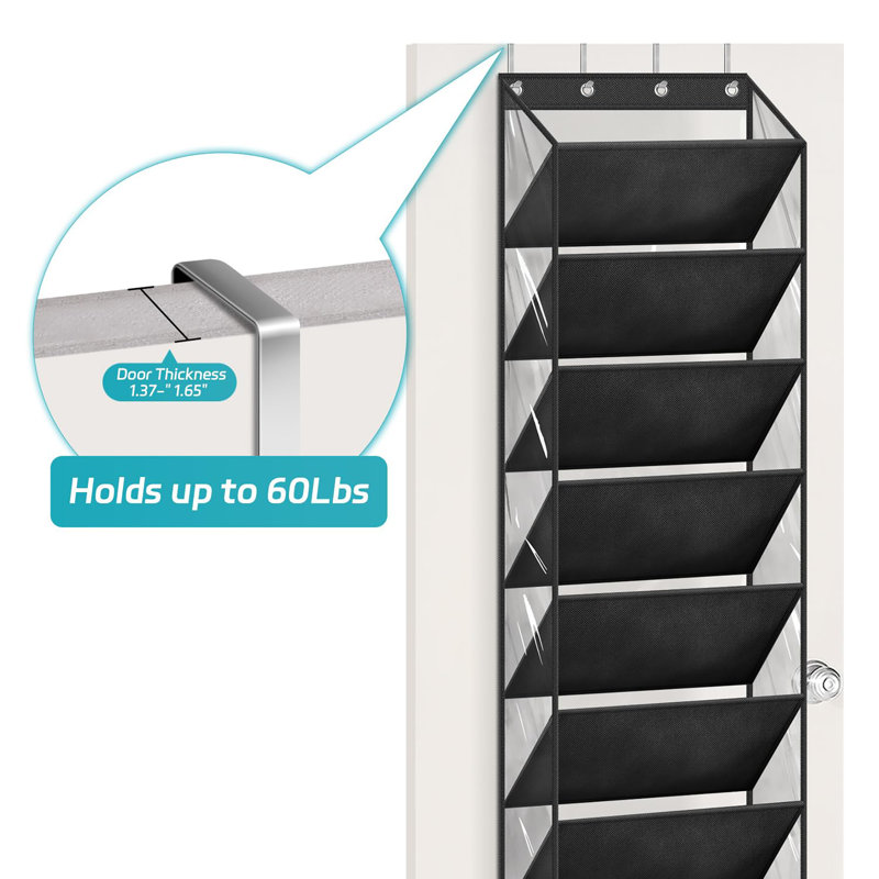 10-Tier Transparent Over-the-Door Shoe Storage Rack, Deep Pocket Large Hanging Shoe Rack, Can Hold 20 Pairs of Sports Shoes