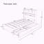 Lit plateforme simple en bois avec tête de lit bibliothèque, luminaire encastré, station de charge et 2 tiroirs latéraux-1805380788-1805380747