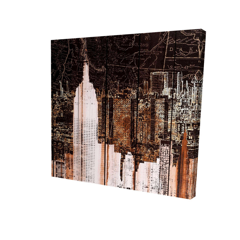 Empire City of New York - Toile brune pour la décoration intérieure