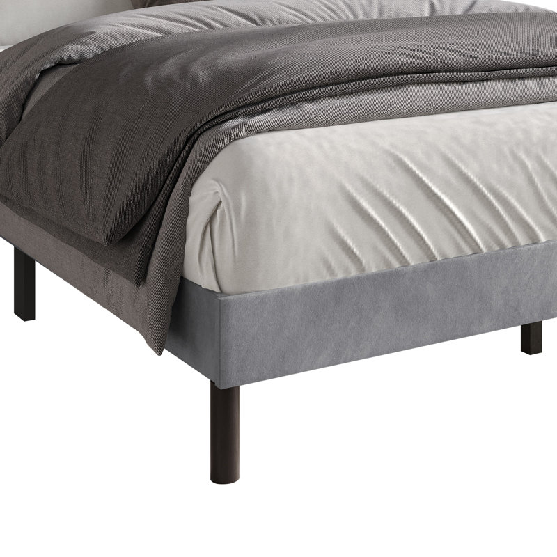 Sitka Upholstered Platform Bed, Queen, Silver Gray