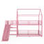 Lit simple superposé en métal avec escalier de rangement, glissade, rails de sécurité-133239005