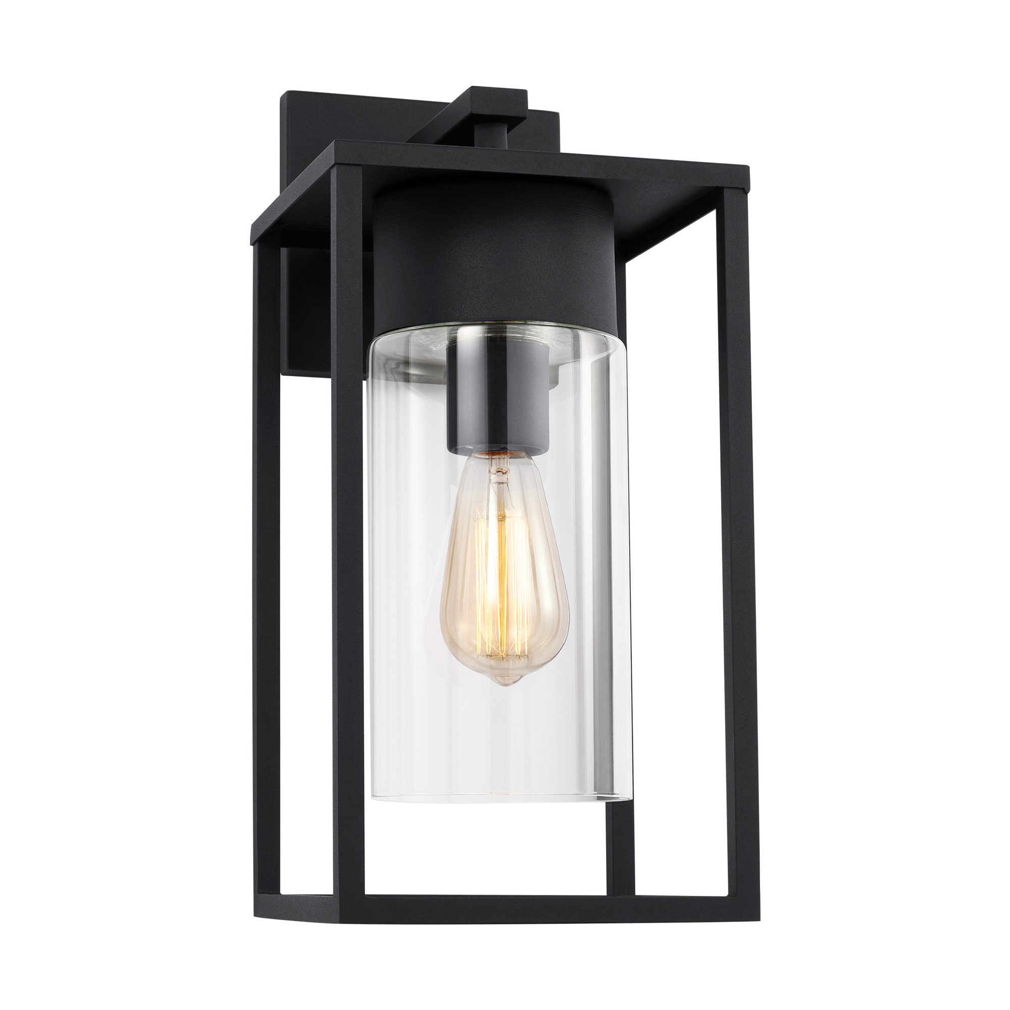 Kota Single Light Outdoor Wall Light, 17.13" H x 8" W x 8" D, Black