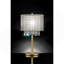 Grande lampe de table 30 "en métal" Bhavya "avec finition dorée, abat-jour blanc