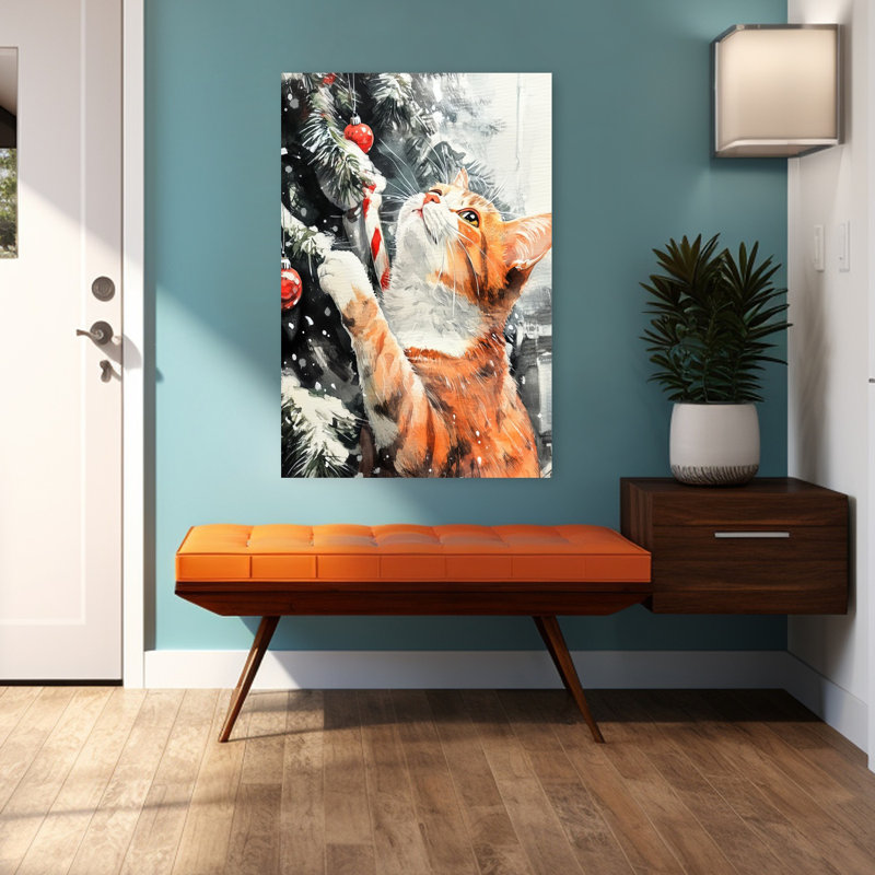 Arbre de Noël contemporain curieux, H 48 po x l 32 po