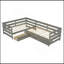 Lit plateforme simple en forme de L avec trois tiroirs de rangement-1342926590