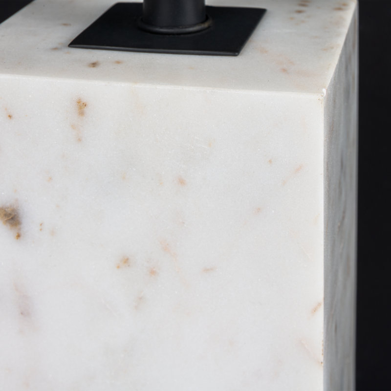 Solid Rectangle White Marble Base Table Lamp (Set Of 2)