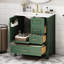 Meuble-lavabo de salle de bain avec lavabo en céramique, 30 po de largeur, bois massif et mécanisme de fermeture silencieuse, bois de rangement Decor Modern, 3 tiroirs, trou de débordement, look élégant-1221013567-1221013561