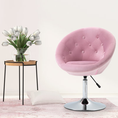 Chaise Classy à hauteur ajustable - rose, ronde, structure pour le salon et la chambre à coucher