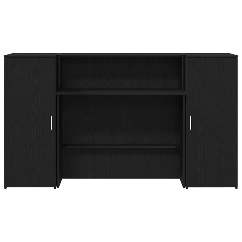 Reception Desk Black Oak 50x103.5 Cm Engineered Wood, 103.5cm H x 180cm W x 50cm D