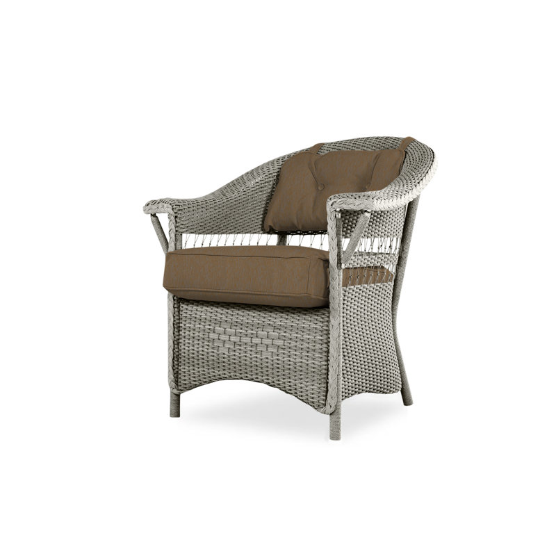 Nantucket Outdoor Dining Armchair, Rumba Straw, Pewter