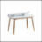 Mid-Century Modern Wood Writing Desk With Hutch-2067272413