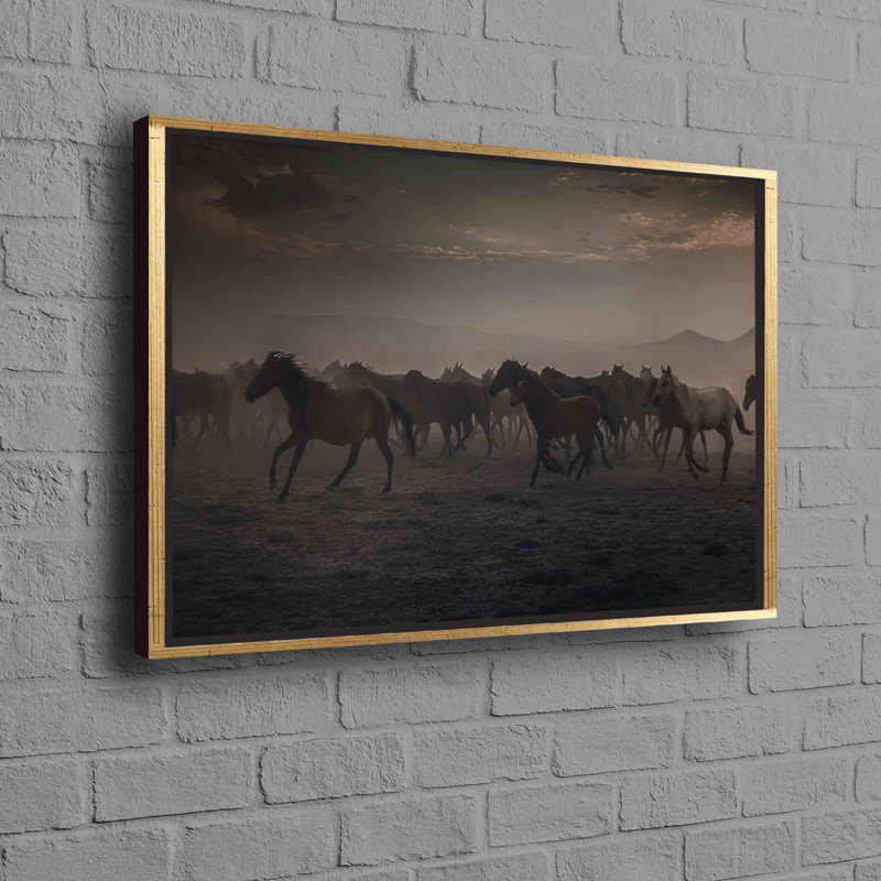 Print on Canvas, Framed Print without Mat, Gold, 40 cm H x 60 cm W