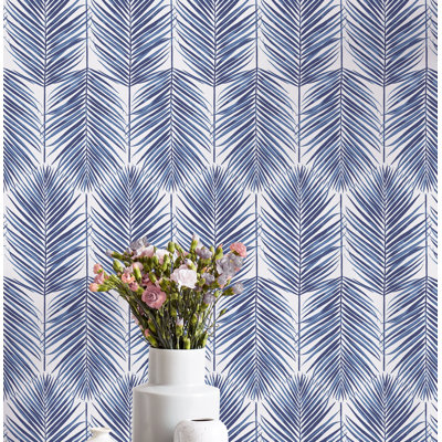 Ahana Black Palm Leaves Peel And Stick Wallpaper