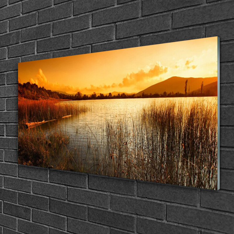 Glass Print Wall Art 100X50cm Image Printed On Glass Decorative Wall Picture Behind Toughened / Tempered Safety Real Glass For Kitchen & Living Room Theme: Sea Landscape