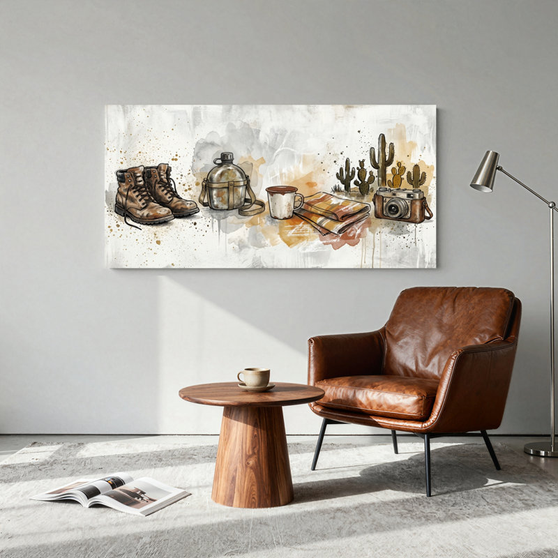 Ensemble de 1 tableau sur toile « Aventure dans le désert », L 58 po x H 28 po, Toile tendue