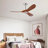 52" Solid Wood Ceiling Fan, Outdoor, 3 Blade, No Light, Walnut, For Patio Living Room Bedroom Porch, Remote Control, Water Resistant