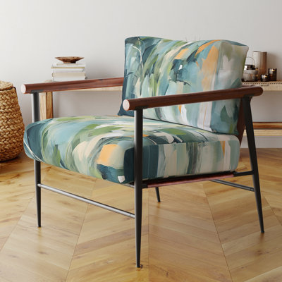 Blue Botanical Garden III - Fauteuil rembourré contemporain, fauteuil d'appoint bleu