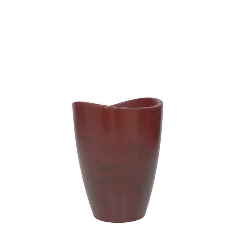 Vinisha ECOBO EcoFriendly Round Pot Planter, Onda IndoorOutdoor use, Four Season Use, Red, 15.8" H x 11.8" W x 11.8" D