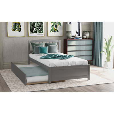 Base de lit simple avec lit gigogne en bois