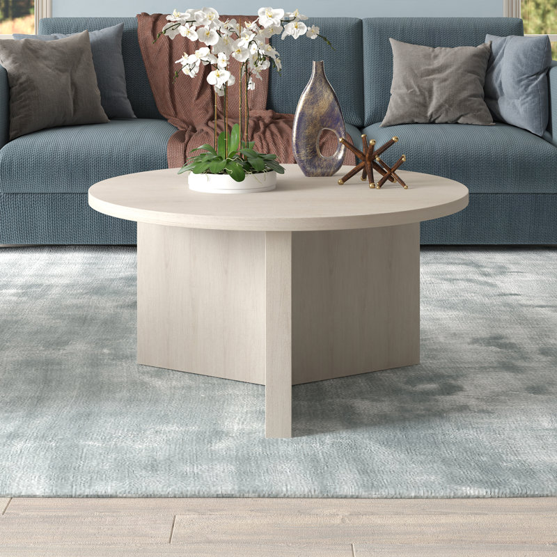 Kjartan Pedestal Coffee Table, Alder White
