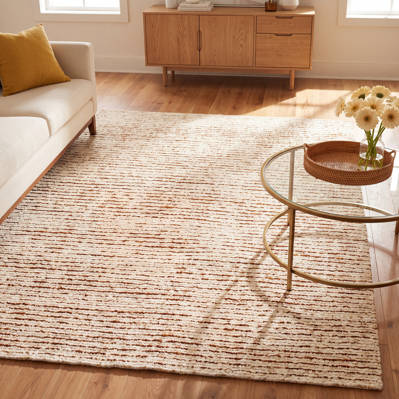 Gillian Hand-Woven Striped Rug, Rectangle 9' x 12'