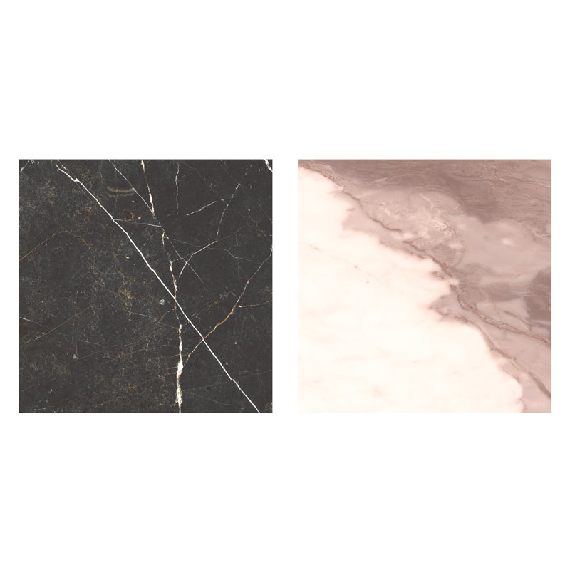 Reve Checker 11-3/4 in. x 11-3/4 in. Porcelain Floor and Wall Tile, Black/White