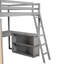 Lit mezzanine double gris avec tablettes, bureau - Utilisez l'espace au maximum en gris. Avec et pour une gestion efficace. Créez des performances fiables