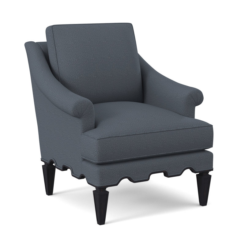 Palm Sunbrella® Boucle Armchair, Filigree Ivory 100% Polyester, Vintage Ebony