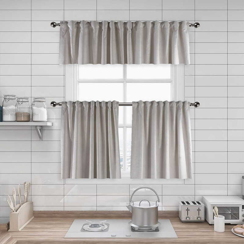 Soft Touch Velvet Kitchen Valance, 60 W x 60 D cm, 64 Lime