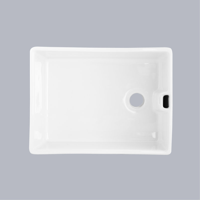 Évier en céramique de 23,6 po x l 18 po blanc, teinté, cuisine moderne essentielle à gratter et à teindre, utilisation efficace de l'espace