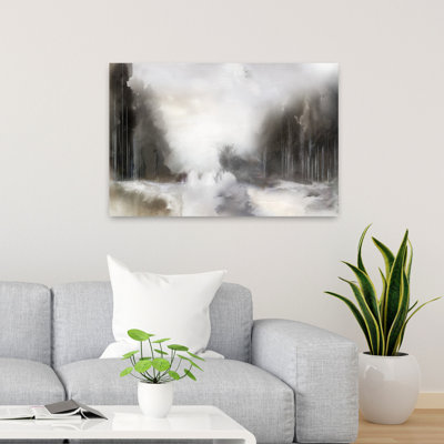 «Mist Over Silent Forest Path Abstract Contemporary Landscape Nature», art mural